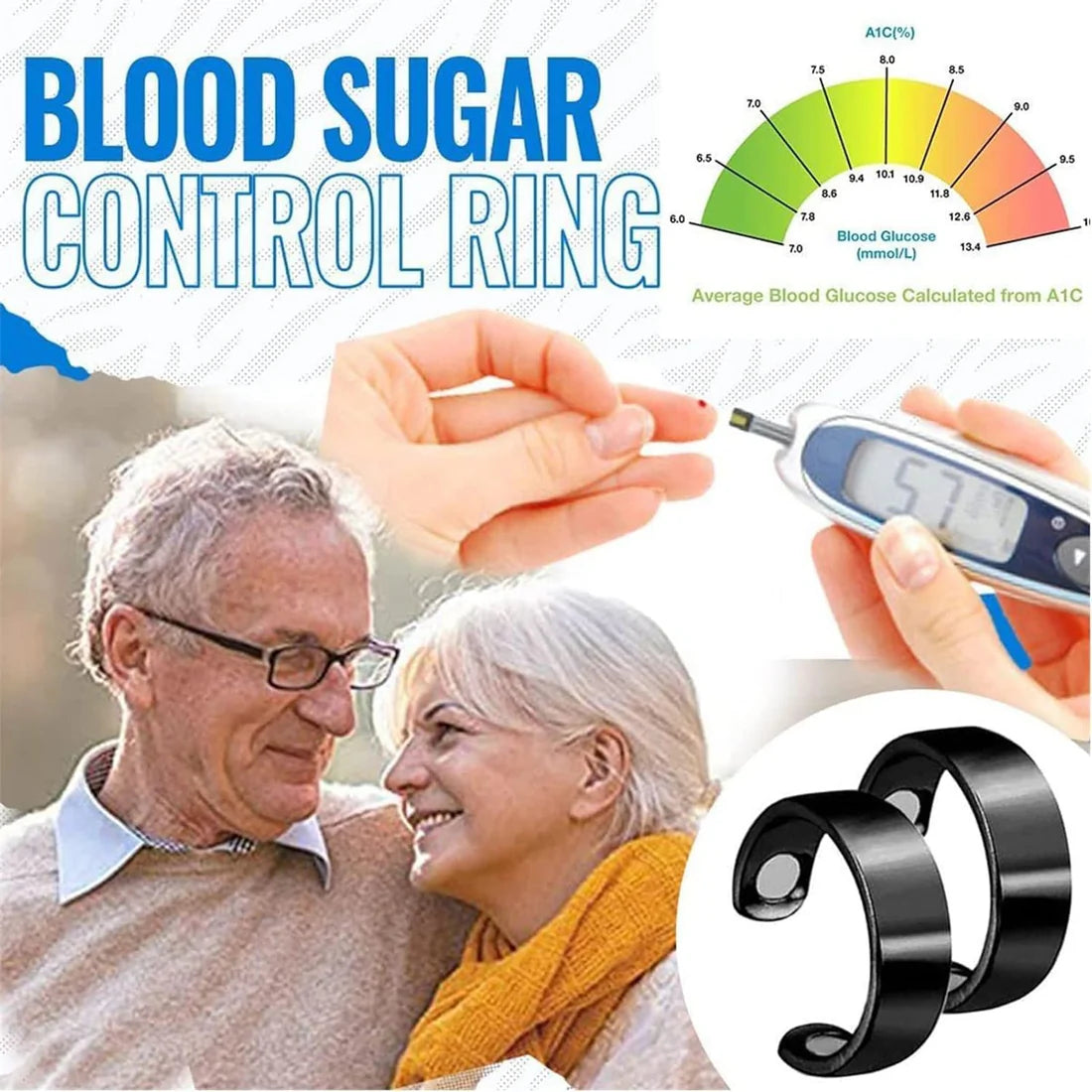 Sugar Control Ring | Adjustable Magnetic Therapy Ring for Blood Sugar Management - Buy 1 Get 1 Free!